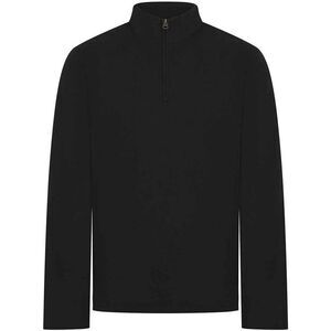 Front Row Mens  Pique Quarter Zip Top / Black
